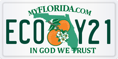 FL license plate ECOY21