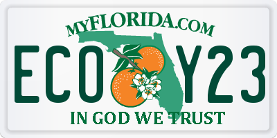 FL license plate ECOY23