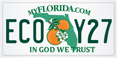 FL license plate ECOY27