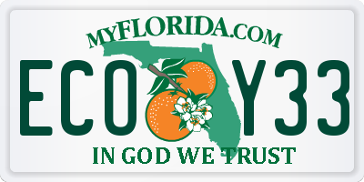FL license plate ECOY33