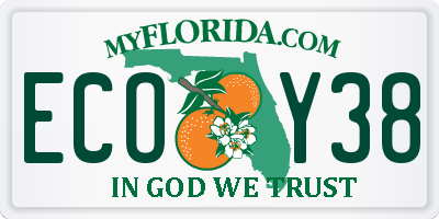 FL license plate ECOY38