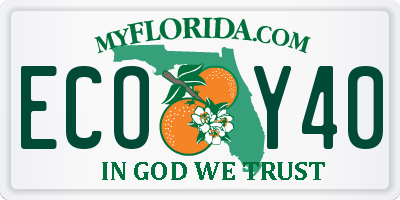FL license plate ECOY40