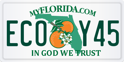 FL license plate ECOY45