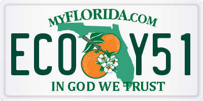 FL license plate ECOY51