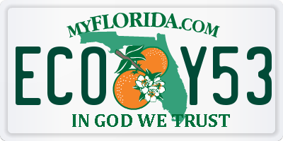 FL license plate ECOY53