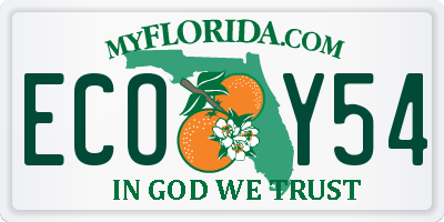 FL license plate ECOY54