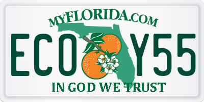 FL license plate ECOY55