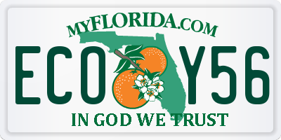FL license plate ECOY56