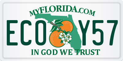 FL license plate ECOY57