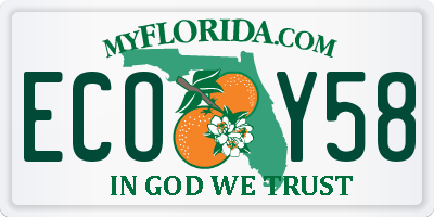 FL license plate ECOY58