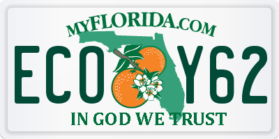 FL license plate ECOY62