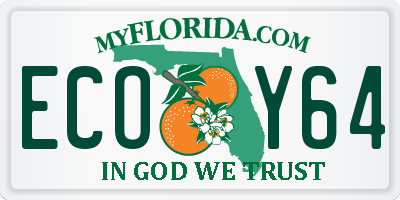 FL license plate ECOY64