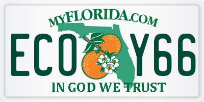 FL license plate ECOY66