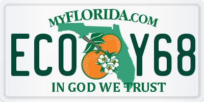FL license plate ECOY68