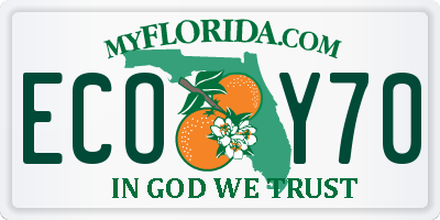 FL license plate ECOY70