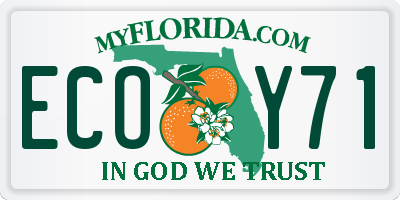 FL license plate ECOY71