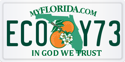FL license plate ECOY73