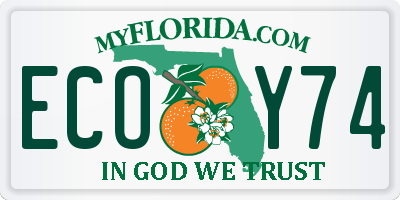 FL license plate ECOY74