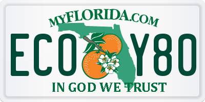 FL license plate ECOY80