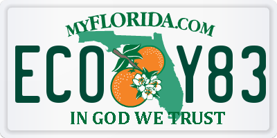 FL license plate ECOY83