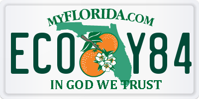 FL license plate ECOY84