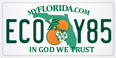 FL license plate ECOY85