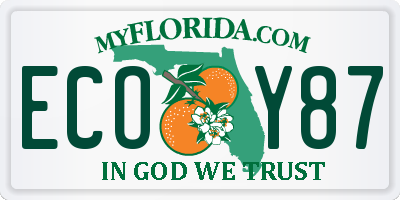 FL license plate ECOY87