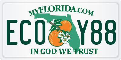 FL license plate ECOY88