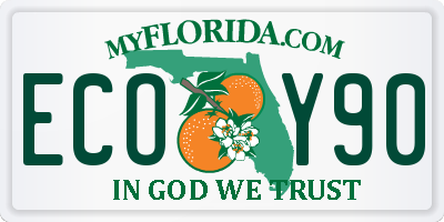 FL license plate ECOY90
