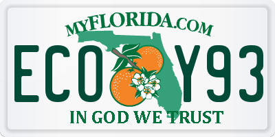FL license plate ECOY93
