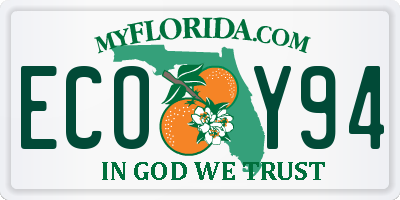 FL license plate ECOY94
