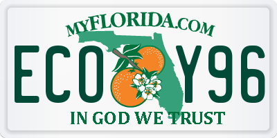 FL license plate ECOY96