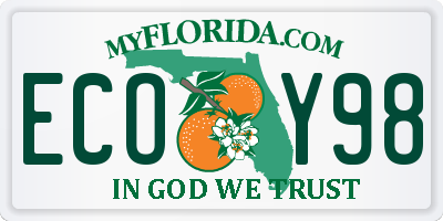 FL license plate ECOY98