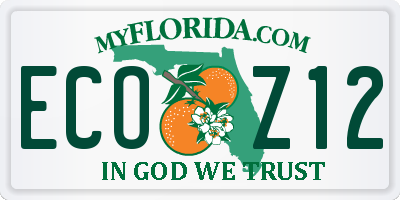 FL license plate ECOZ12