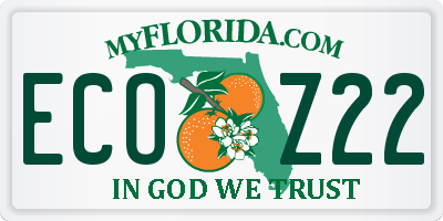FL license plate ECOZ22
