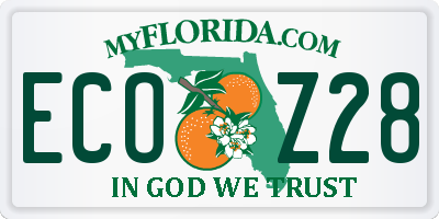 FL license plate ECOZ28