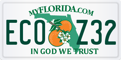 FL license plate ECOZ32