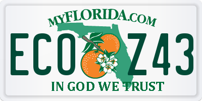 FL license plate ECOZ43