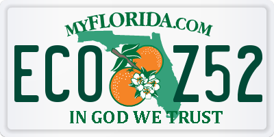FL license plate ECOZ52