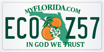 FL license plate ECOZ57