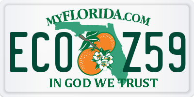FL license plate ECOZ59