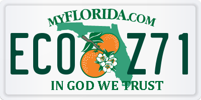 FL license plate ECOZ71