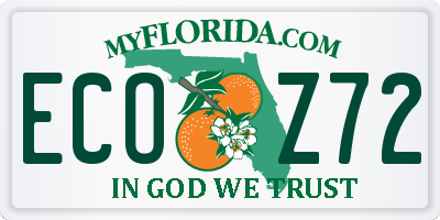 FL license plate ECOZ72