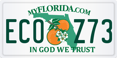 FL license plate ECOZ73