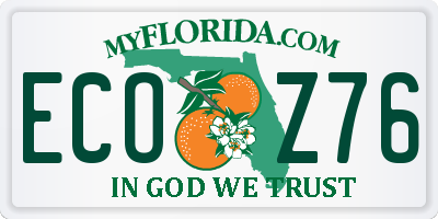 FL license plate ECOZ76