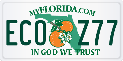 FL license plate ECOZ77