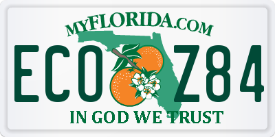 FL license plate ECOZ84