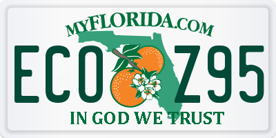 FL license plate ECOZ95