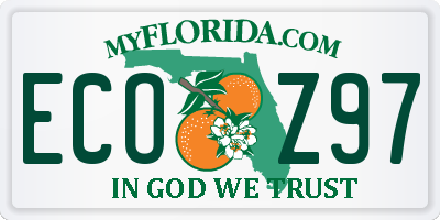 FL license plate ECOZ97
