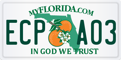 FL license plate ECPA03